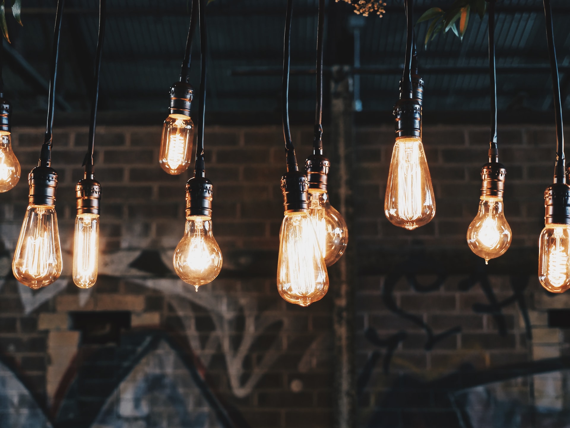 Modern hanging lights providing ambient illumination