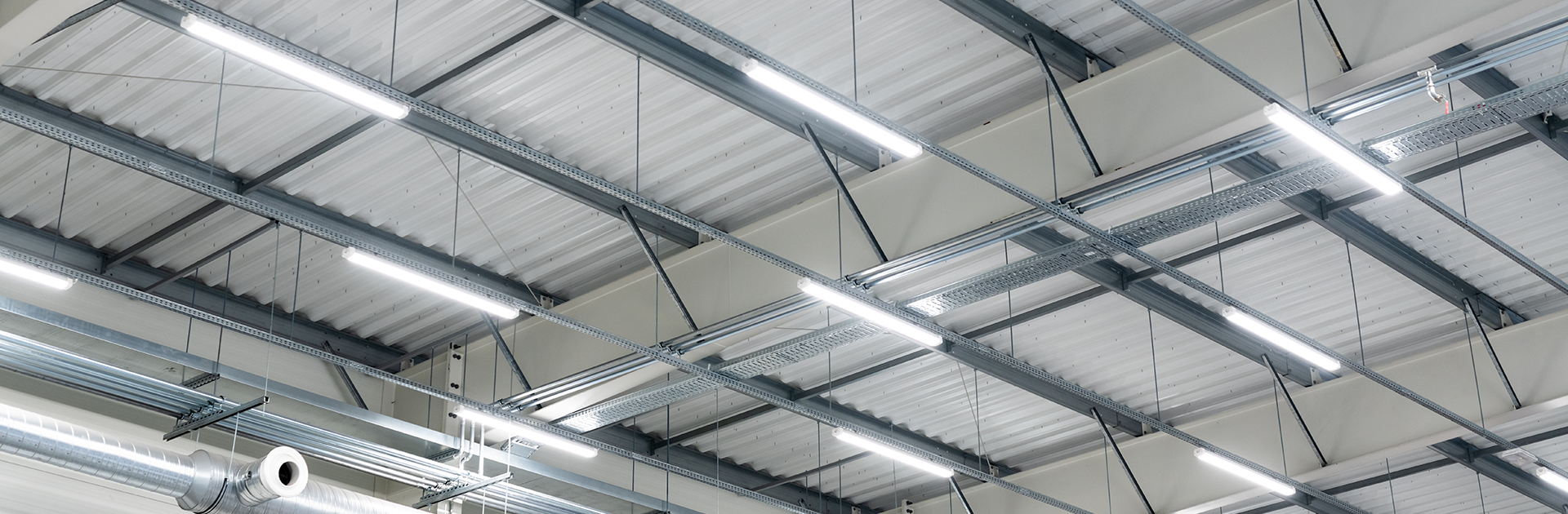 Industrial LED lighting in warehouse